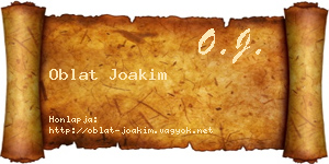 Oblat Joakim névjegykártya